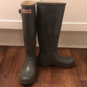 Hunter Rain Boots Charcoal Gray Women Size 6